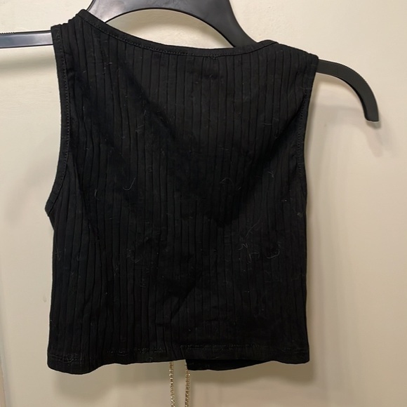 SHEIN black rhinestone lace up top - Picture 4 of 4